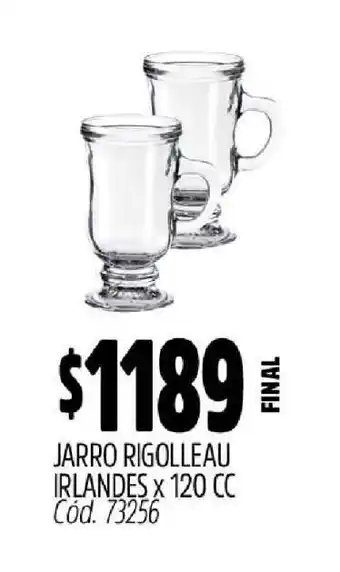 Supermercados Yaguar Jarro Rigolleau Irlandes x 120 CC oferta