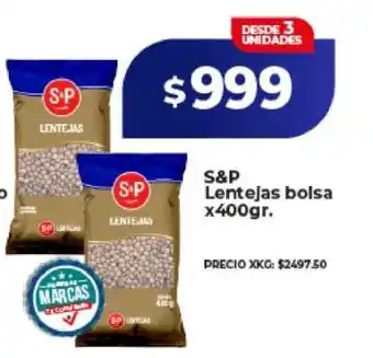 Supermayorista Vital S&P Lentejas bolsa x400gr oferta