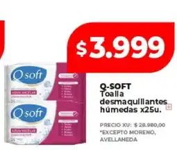 Supermayorista Vital Q-SOFT Toalla desmaquillantes húmedas x25u oferta
