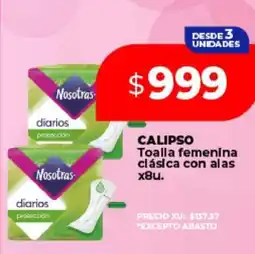 Supermayorista Vital CALIPSO Toalla femenina clásica con alas x8u oferta