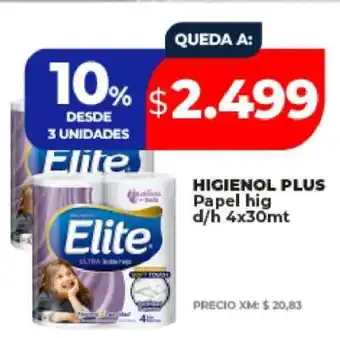 Supermayorista Vital HIGIENOL PLUS Papel hig d/h 4x30mt oferta