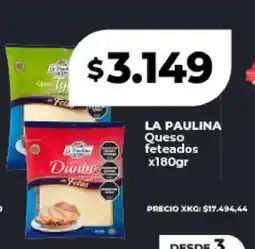 Supermayorista Vital LA PAULINA Queso feteados x180gr oferta