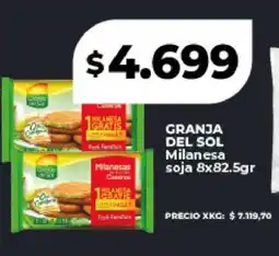 Supermayorista Vital GRANJA DEL SOL Milanesa soja 8x82.5gr oferta