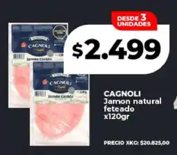 Supermayorista Vital CAGNOLI Jamon natural feteado x120gr oferta