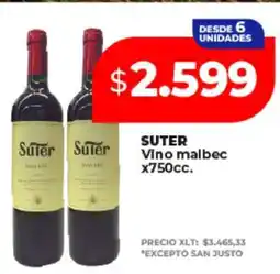 Supermayorista Vital Suter Vino Malbec x750cc oferta