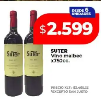 Supermayorista Vital Suter Vino Malbec x750cc oferta