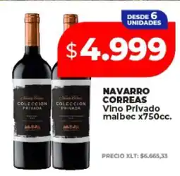 Supermayorista Vital NAVARRO CORREAS Vino Privado malbec x750cc oferta