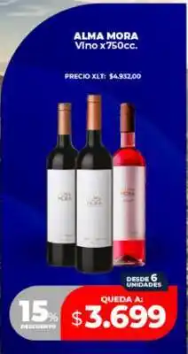 Supermayorista Vital ALMA MORA Vino x750cc oferta