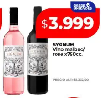 Supermayorista Vital SYGNUM Vino malbec rose x750cc oferta