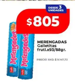 Supermayorista Vital MERENGADAS Galletitas frutl.x93/88gr oferta