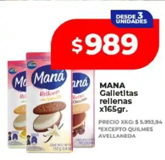 Supermayorista Vital MANA Galletitas rellenas x165gr oferta