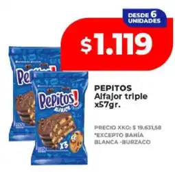Supermayorista Vital PEPITOS Alfajor triple x57gr oferta