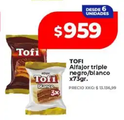 Supermayorista Vital TOFI Alfajor triple negro/blanco x73gr oferta