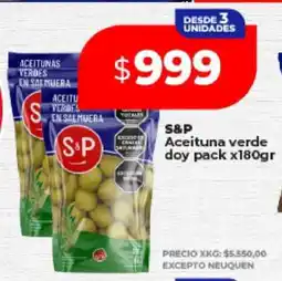 Supermayorista Vital S&P Aceituna verde doy pack x180gr oferta