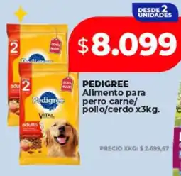 Supermayorista Vital PEDIGREE Alimento para perro carne/pollo/cerdo x3kg oferta