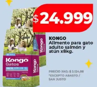 Supermayorista Vital KONGO Alimento para gato adulto salmón y atún x8kg oferta