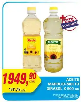 Maxiconsumo ACEITE MAROLIO-MOLTO GIRASOL x 900 cc oferta