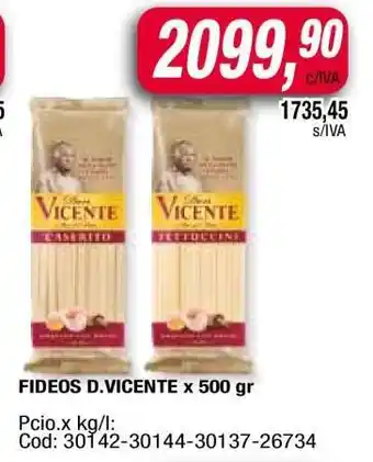 Maxiconsumo FIDEOS D. VICENTE X 500 GR oferta