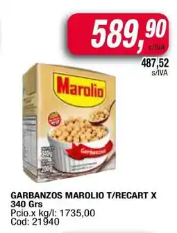 Maxiconsumo Garbanzos Marolio T/Recart oferta