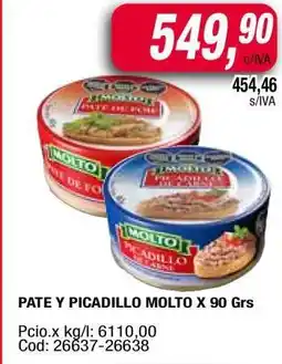 Maxiconsumo Pate y Picadillo Molto X 90 Grs oferta