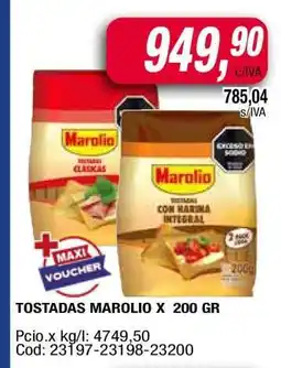 Maxiconsumo Tostadas Marolio x 200 gr oferta