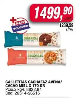 Maxiconsumo Galletitas Cachafaz Avena/Cacao Miel x 170 gr oferta