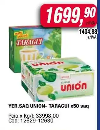 Maxiconsumo YER.SAQ UNION-TARAGUI x50 saq oferta