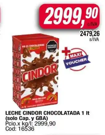Maxiconsumo LECHE CINDOR CHOCOLATADA 1 lt oferta