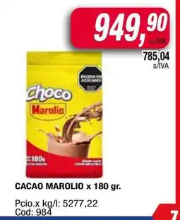 Maxiconsumo CACAO MAROLIO X 180 GR oferta