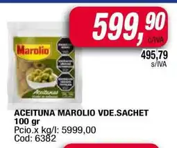 Maxiconsumo ACEITUNA MAROLIO VDE.SACHET 100 gr oferta