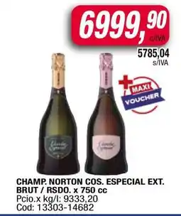 Maxiconsumo Champ. Norton Cos. Especial Ext. Brut / RSDO. x 750 cc oferta