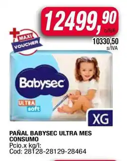 Maxiconsumo PAÑAL BABYSEC ULTRA MES CONSUMO oferta