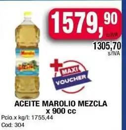 Maxiconsumo ACEITE MAROLIO MEZCLA x 900 cc oferta