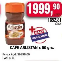Maxiconsumo CAFE ARLISTAN x 50 grs oferta