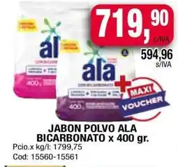 Maxiconsumo JABON POLVO ALA BICARBONATO x 400 gr oferta
