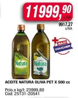 Maxiconsumo ACEITE NATURA OLIVA PET x 500 cc oferta