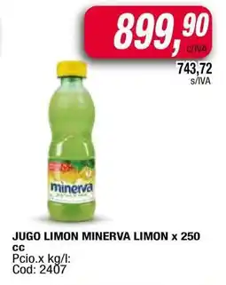 Maxiconsumo JUGO LIMON MINERVA LIMON x 250 cc oferta