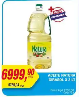 Maxiconsumo ACEITE NATURA GIRASOL X 3 LT oferta