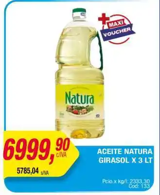Maxiconsumo ACEITE NATURA GIRASOL X 3 LT oferta