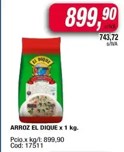 Maxiconsumo ARROZ EL DIQUE X 1 Kg oferta