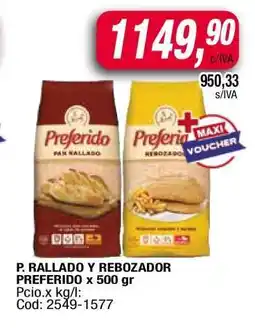 Maxiconsumo P. RALLADO Y REBOZADOR PREFERIDO x 500 gr oferta
