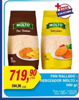 Maxiconsumo Pan Rallado - Rebozador Molto x 500 gr oferta