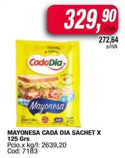 Maxiconsumo MAYONESA CADA DIA SACHET X 125 Grs oferta