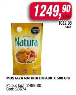Maxiconsumo MOSTAZA NATURA D/PACK X 500 Grs oferta