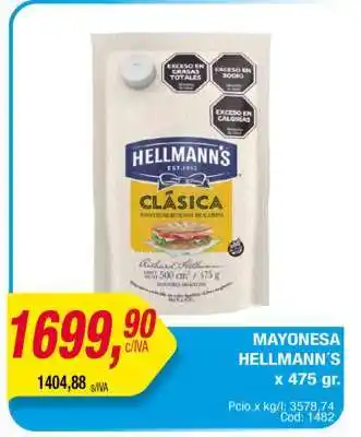 Maxiconsumo MAYONESA HELLMANN'S x 475 gr oferta