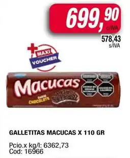 Maxiconsumo GALLETITAS MACUCAS X 110 GR oferta