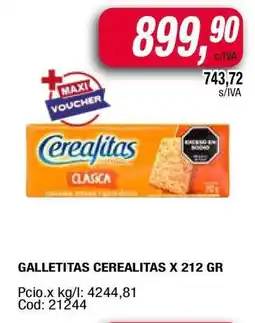 Maxiconsumo Galletitas Cerealitas X 212 GR oferta