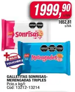 Maxiconsumo Galletitas Sonrisas-Merengadas Triples oferta