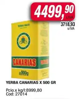 Maxiconsumo YERBA CANARIAS X 500 GR oferta