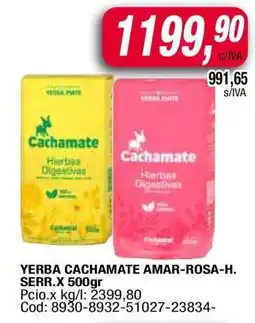 Maxiconsumo YERBA CACHAMATE AMAR-ROSA-H. SERR.X 500gr oferta